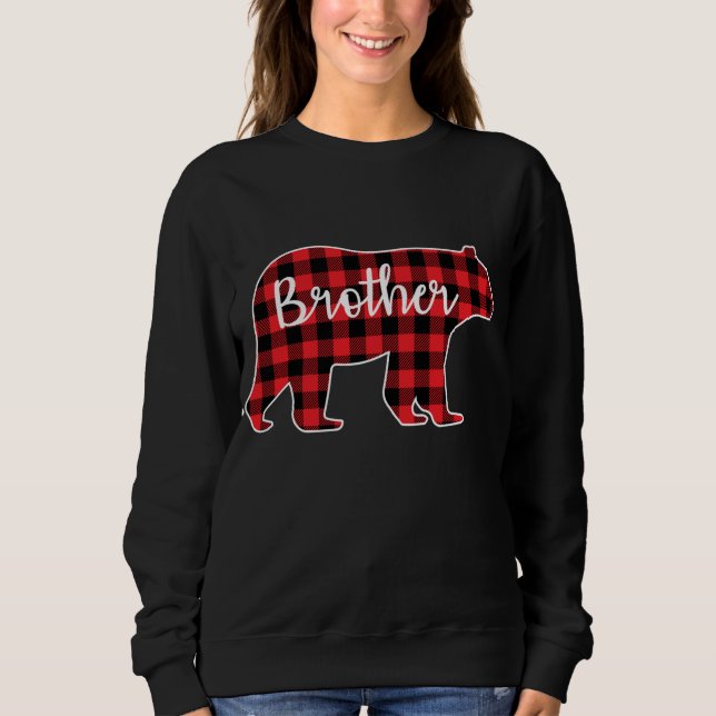 Brother Bear Red Kariert Family Matching Weihnacht Sweatshirt (Vorderseite)