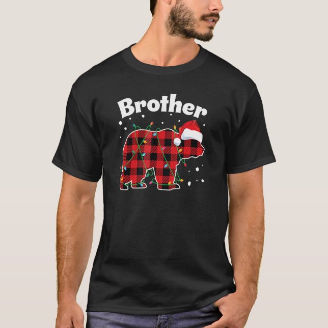 Brother Bear Red Kariert Matching Buffalo Pajama T-Shirt (Vorderseite)