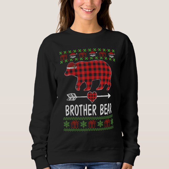 Brother Bear Santa Red Kariert Family Pajamas für  Sweatshirt (Vorderseite)