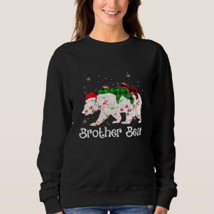 Brother Bear Two Cubs Red Green Kariert Christmas  Sweatshirt