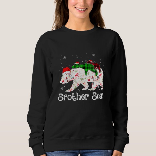 Brother Bear Two Cubs Red Green Kariert Christmas  Sweatshirt (Vorderseite)
