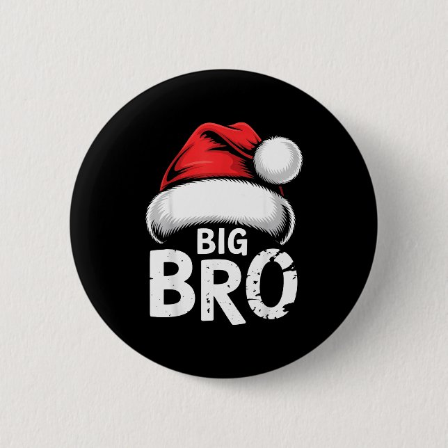 Brother Big Christmas Santa Family Matching Pajama Button (Vorderseite)