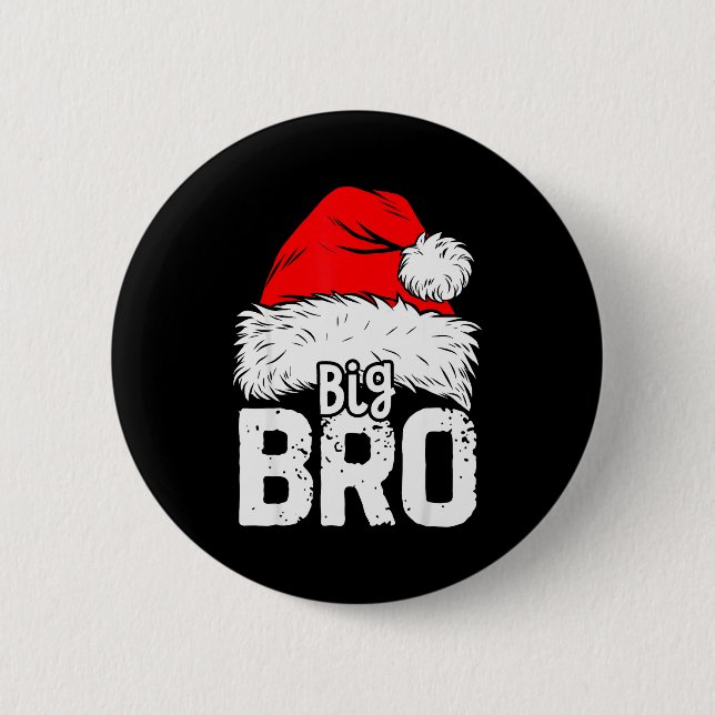 Brother Big Santa Christmas Family Matching Pyjama Button (Vorderseite)