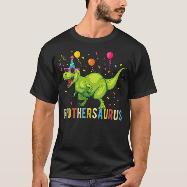 Brother Birthday Boy T Rex Dinosaur T-Shirt (Vorderseite)