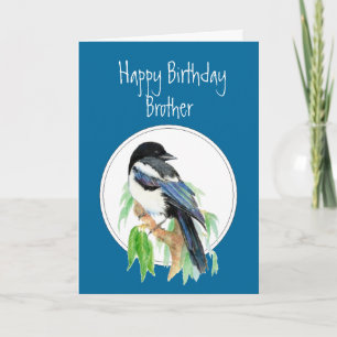 Brother Birthday Magpie, Bird, Nature Karte