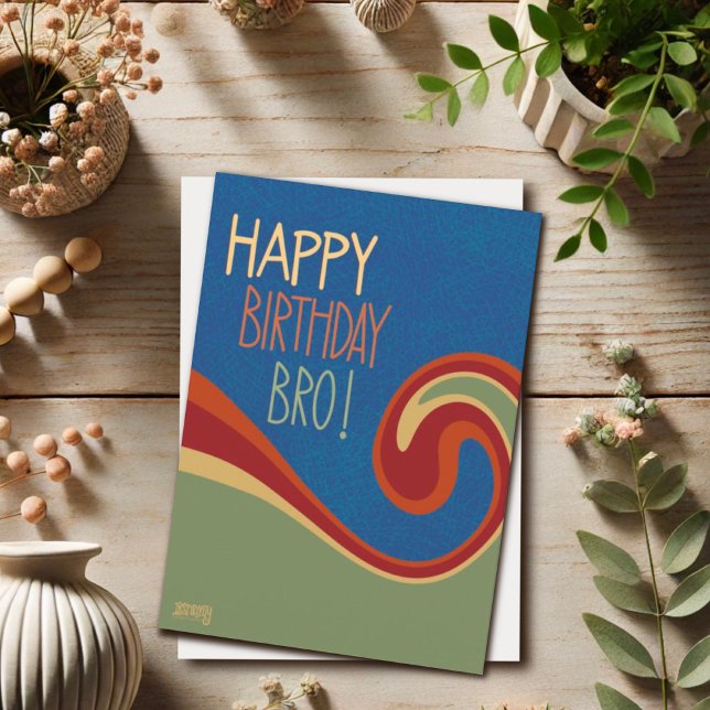 Brother Birthday Modern Abstrakt Inspirivity Card Karte (Von Creator hochgeladen)