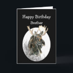 Brother Birthday Moose Watercolor Animal Old Timer Karte<br><div class="desc">Fun Brother  Birthday Moose Watercolor Animal Humor for the Old Timer in your life</div>