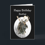 Brother Birthday Moose Watercolor Animal Old Timer Karte<br><div class="desc">Fun Brother  Birthday Moose Watercolor Animal Humor for the Old Timer in your life</div>