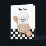 Brother Birthday Whimsical Gnome Koch Kochen Karte<br><div class="desc">Die Vorderseite der Karte zeigt eine bezaubernde Abbildung eines Gnome-Koch,  die speziell auf einen Bruder zugeschnitten ist. Das Gnom strahlt ein Gefühl von Fröhlichkeit und Kameradschaft aus,  mit einer spielerischen Drehung den Hut eines Koch zu tragen. Der Name auf dem Koch kann für jeden gewollt Namen angepasst werden.</div>