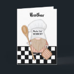 Brother Birthday Whimsical Gnome Koch Kochen Karte<br><div class="desc">Die Vorderseite der Karte zeigt eine bezaubernde Abbildung eines Gnome-Koch,  die speziell auf einen Bruder zugeschnitten ist. Das Gnom strahlt ein Gefühl von Fröhlichkeit und Kameradschaft aus,  mit einer spielerischen Drehung den Hut eines Koch zu tragen. Der Name auf dem Koch kann für jeden gewollt Namen angepasst werden.</div>