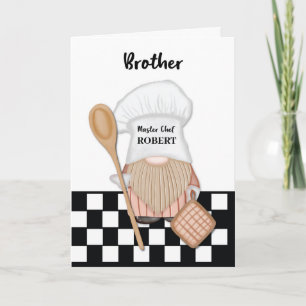 Brother Birthday Whimsical Gnome Koch Kochen Karte