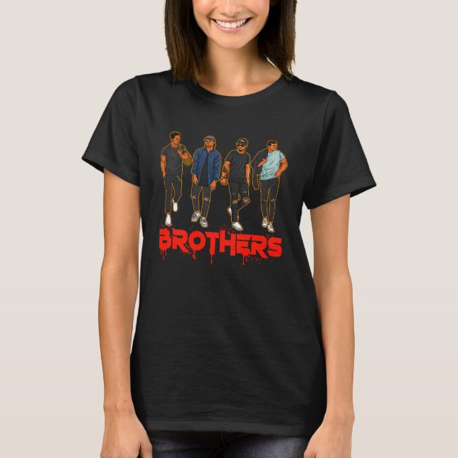 Brother Black Hispanic Caucasian Men Friends Broth T-Shirt (Vorderseite)