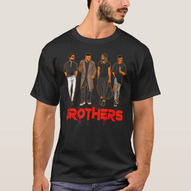 Brother Black Hispanic Caucasian Men Friends Broth T-Shirt (Vorderseite)