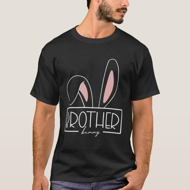 Brother Bunny Costume Egg Hunt Family Rabbit Ears  T-Shirt (Vorderseite)