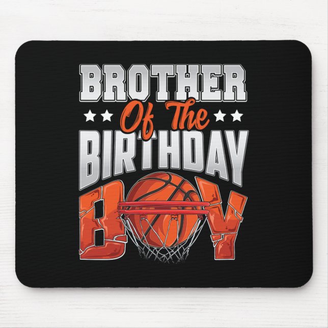 Brother Bysketbyll Birthday Boy Family Byller B-da Mousepad (Vorne)