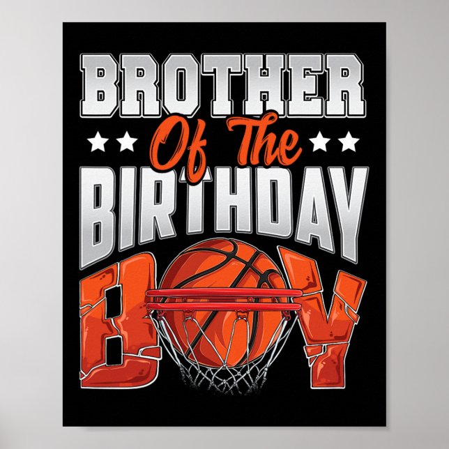 Brother Bysketbyll Birthday Boy Family Byller B-da Poster (Vorne)