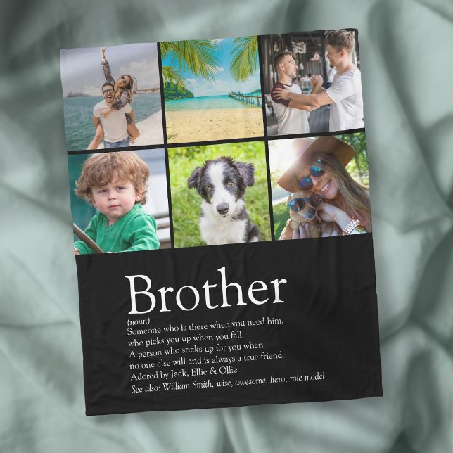Brother Definition Cool Fun Foto Collage Fleecedecke (Brother Definition Cool Fun Photo Collage Fleece Blanket)