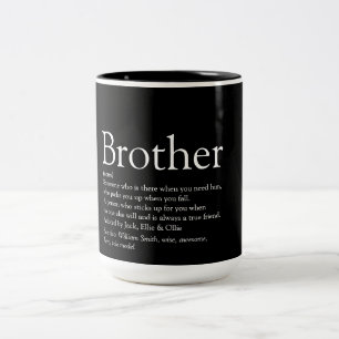 Brother Definition Moderner Spaß Zweifarbige Tasse