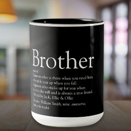 Brother Definition Moderner Spaß Zweifarbige Tasse