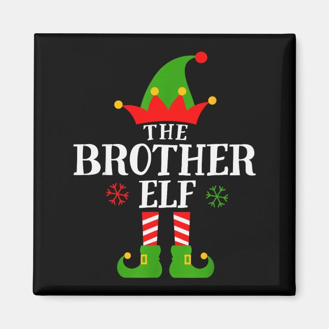 Brother Elf Funny Matching Family Group Christmas  Magnet (Vorne)
