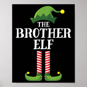 Brother Elf Matching Family Group Weihnachts-Party Poster