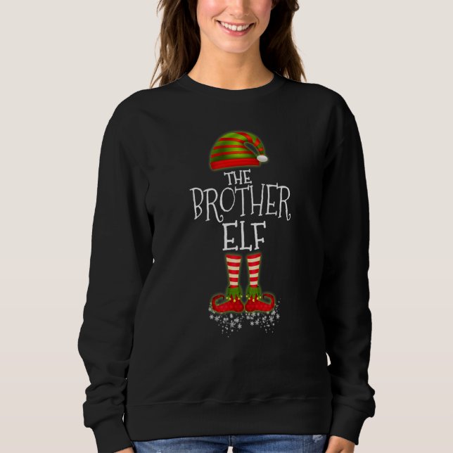 Brother Elf Matching Family Group Weihnachts-Party Sweatshirt (Vorderseite)