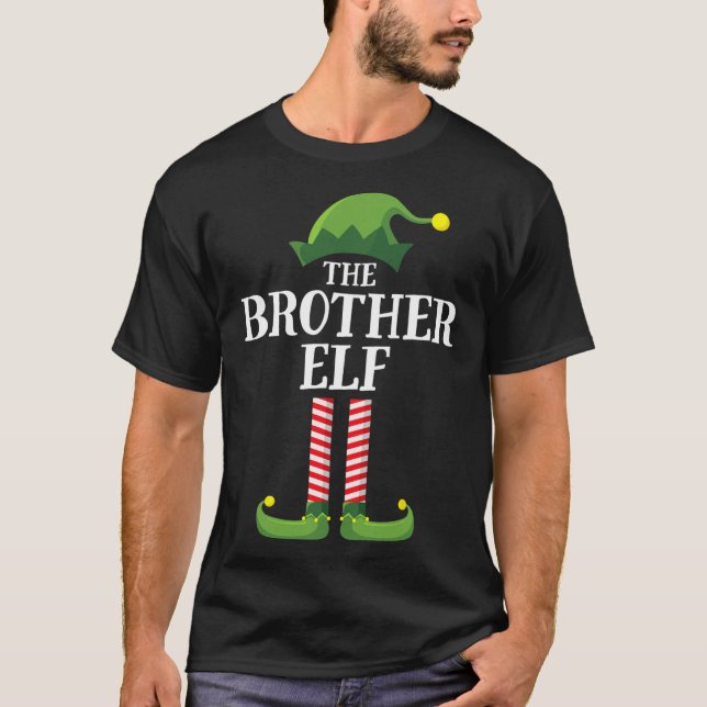 Brother Elf Matching Family Group Weihnachts-Party T-Shirt (Vorderseite)