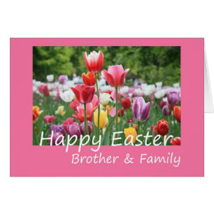 Brother & Family Happy Easter Tulip card