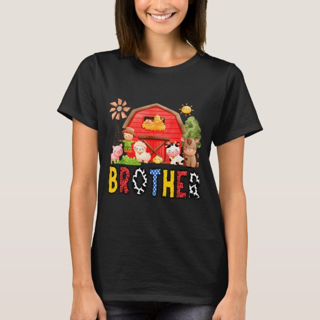 Brother Farm Cow Birthday Boy Matching Family Matc T-Shirt (Vorderseite)