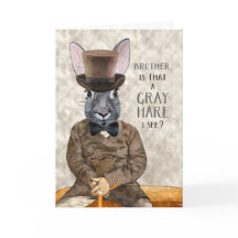 Brother Funny Birthday Hipster Rabbit Gray Hare