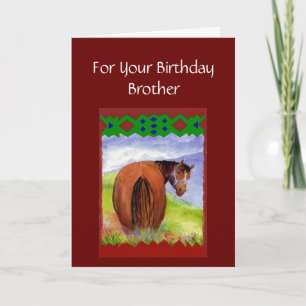 Brother Funny Birthday Wishes Horses  Diet Cake Karte