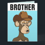 BROTHER FUNNY MONKEY BIRTHDAY ÜBERSICHTE KARTE<br><div class="desc">BROTHER MONKEY HAPPY BIRTHDAY CARD</div>
