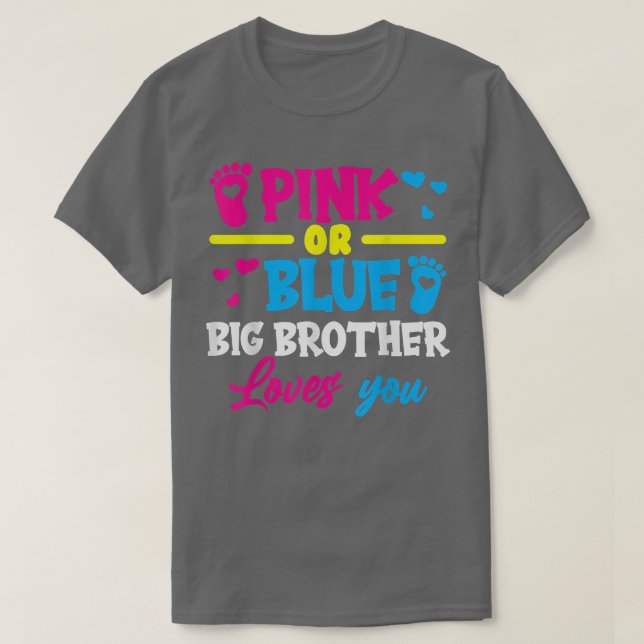 Brother Gender offenbaren rosa oder blaue große Br T-Shirt (Design vorne)