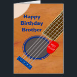 Brother Guitar Player Geburtstag<br><div class="desc">Eine Geburtstagskarte für einen Bruder,  der die Gitarre Liebe. Ein nahes Aufsetzen einer Gitarre mit einem Plectrum in den Saiten. Auf dem Spektrum sind die Worte 'You Rock'. Eine Geburtstagskarte für einen Musiker,  der die Gitarre Liebe.</div>