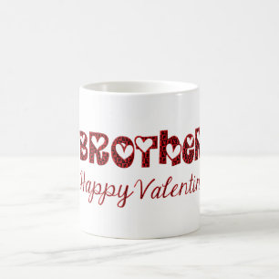 Brother Happy Valentine Niedlich Cupid Typografie Tasse