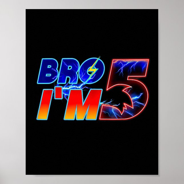 Brother Im 5th Birthday Boy Family Matching Party Poster (Vorne)