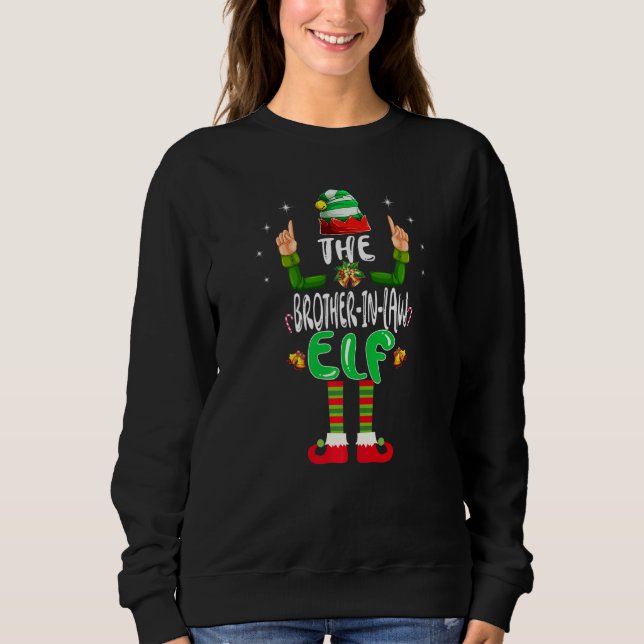 Brother In Law Elf Matching Family Group Christmas Sweatshirt (Vorderseite)
