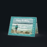 BROTHER IN LAW Happy Birthday Man and Ocean Waves Karte<br><div class="desc">Diese Karte mit einem Mann, der auf die Ozeanwellen schaut, ist eine Geburtstagskarte mit einem optimistischen und inspirierenden Thema. Inside text ist völlig anpassbar. Um mehr von diesem Design zu sehen, tippen Sie ein, oder schneiden Sie das Suchfeld von Zazzle ein, und fügen Sie es ein: Jaclinart Geburtstag Mensch Ozeanwelle...</div>