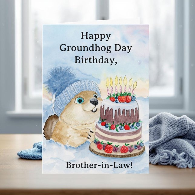 Brother in Law  Happy Groundhog Day Birthday  Karte (Von Creator hochgeladen)