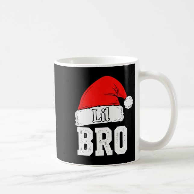 Brother Lil Bro Santa Hat Christmas Little Brother Kaffeetasse (Rechts)