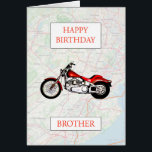 Brother Map and Motorbike Birthday<br><div class="desc">Herzlichen Glückwunsch zum Geburtstag eines Motorradfans. Ein rotes Fahrrad mit einer Straßenkarte im Hintergrund. Eine tolle Karte für einen Bruder,  der Fahrrad und Reiten Lieben. - Basisplan und Daten von OpenStreetMap und OpenStreetMap Foundation © OpenStreetMap</div>