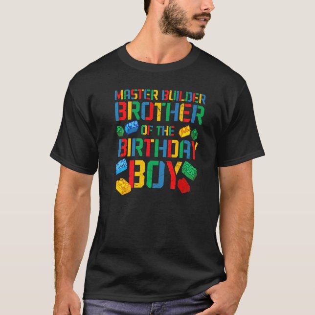 Brother Master Builder Gebäude Bricks Blocks Fami T-Shirt (Vorderseite)