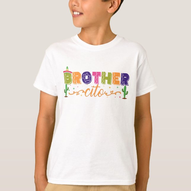 Brother Matching 1. Geburtstag Fiesta Party T-Shirt (Vorderseite)