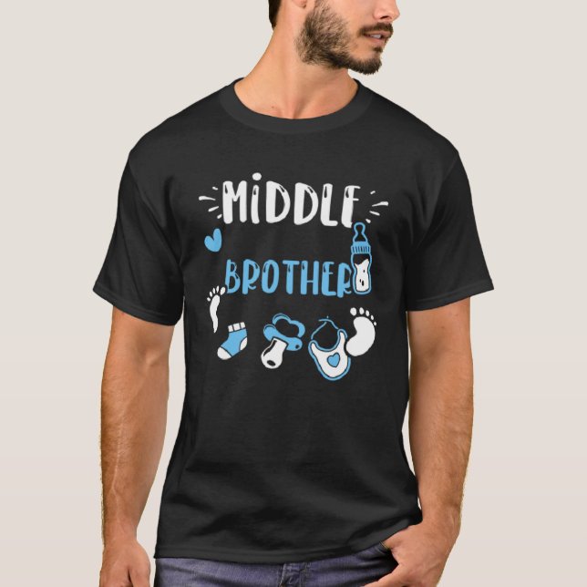Brother Middle Brother  Baby Boy Sayings T-Shirt (Vorderseite)
