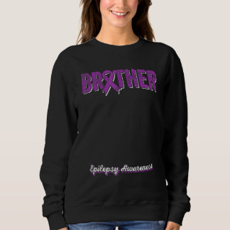Brother of a Warrior Epilepsy Brother Purple Ribbo Sweatshirt