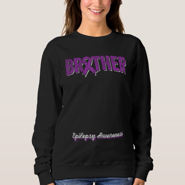 Brother of a Warrior Epilepsy Brother Purple Ribbo Sweatshirt (Vorderseite)