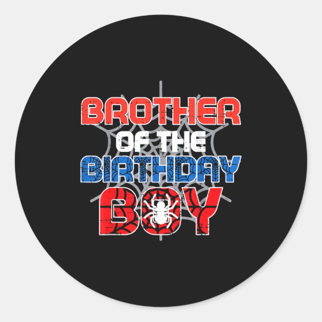 Brother Of Birthday Boy Sder Family Bday Party Boy Runder Aufkleber (Vorderseite)