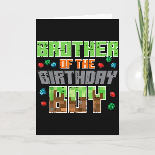 Brother Of Birthday Boy Xel Gamer Bday Party Boys  Karte (Vorderseite)