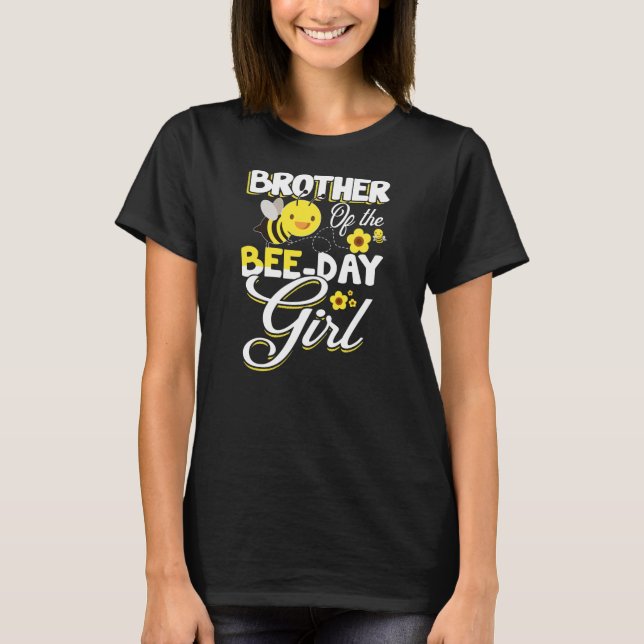 Brother of the Bee Day Girl Bee Birthday Party T-Shirt (Vorderseite)