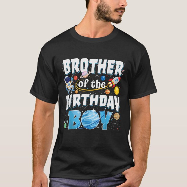 Brother Of The Birthday Boy Astronaut Family Space T-Shirt (Vorderseite)